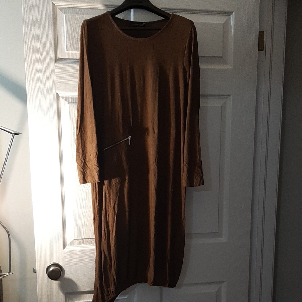 Brown Long Sleeve Dress